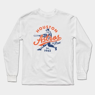 Old Style Houston Astros 3 by Buck Tee Long Sleeve T-Shirt